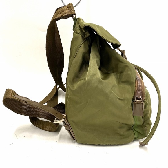 Prada Khaki Leather Rucksack Nylon - Picture 1 of 10